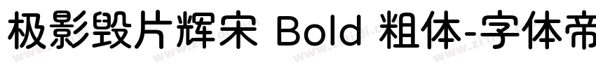 极影毁片辉宋 Bold 粗体字体转换